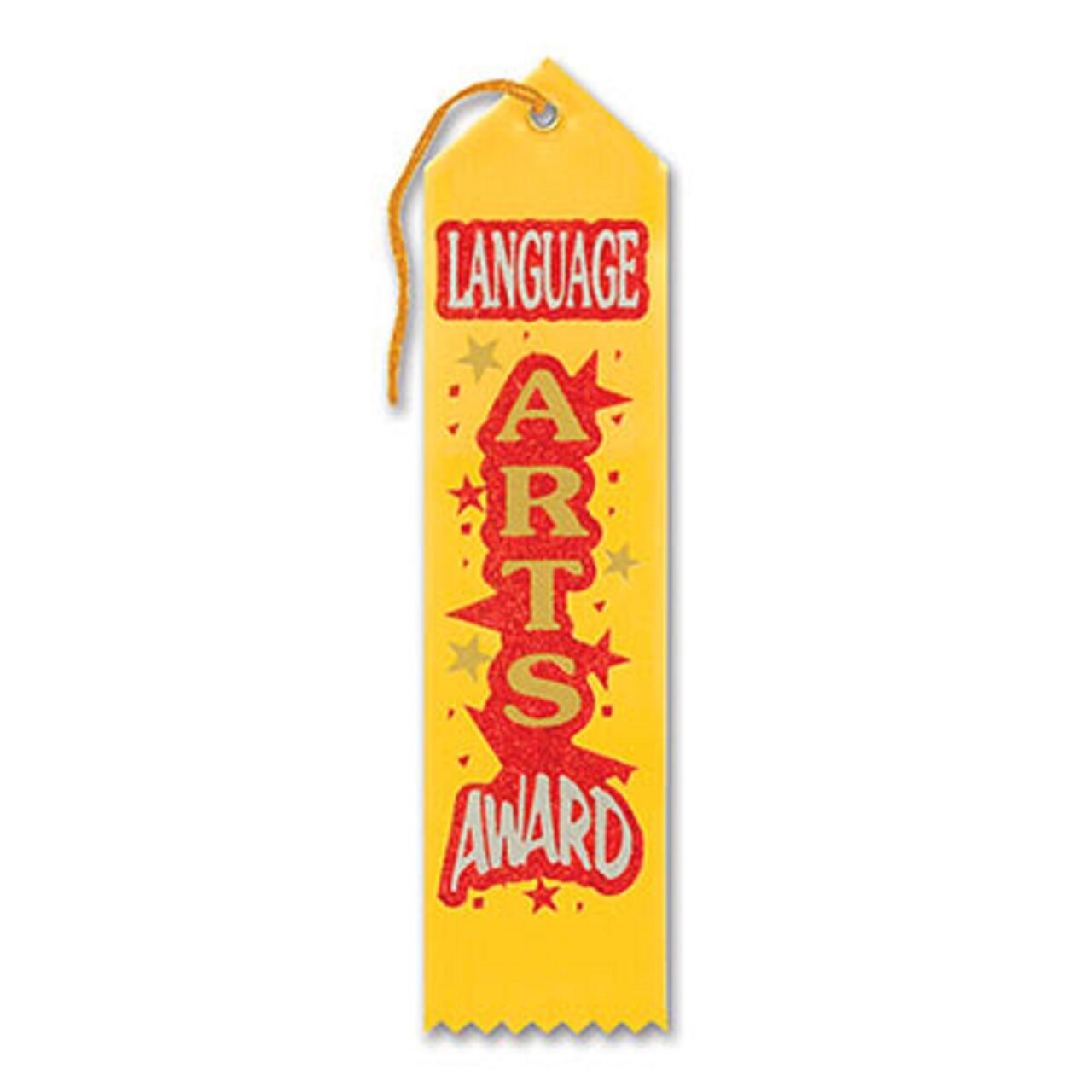 Beistle Pack of 6 Yellow "Language Arts Award" School Award Ribbon Bookmarks 8"
